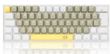 TECLADO MECANICO RGB REDRAGON LAKSHMI AMARELO CINZA E BRANCO  K606 YL GY WT  ABNT2 SWITCH MARROM