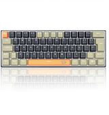 TECLADO MECANICO RGB REDRAGON LAKSHMI AMARELO CINZA E BRANCO K606 OG GY KK ABNT2 SWITCH MARROM