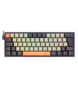 TECLADO MECANICO RGB REDRAGON FIZZ K617RB LARANJA CINZA E PRETO  SWITCH MARROM