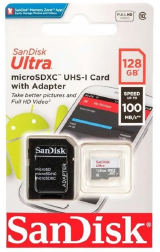 CARTAO DE MEMORIA MICRO SD 128GB SANDISK CLASSE 10 ULTRA 100MB/S