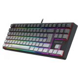 TECLADO GAMER REDRAGON DAKSA PRETO E CINZA RGB COM SWITCH MARROM K576GGRGB
