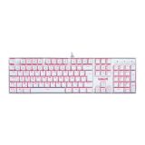 TECLADO USB MECANICO GAMER REDRAGON BRANCO K551W MITRA LED VERMELHO SWITCH BROWN