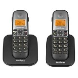 TELEFONE SEM FIO DIGITAL COM 2 BASES INTELBRAS COM VIVA VOZ TS 5122 PRETO COM ENTRADA FONE P1