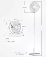 VENTILADOR 180 GRAUS BATERIA RECARREGAVEL LS-912